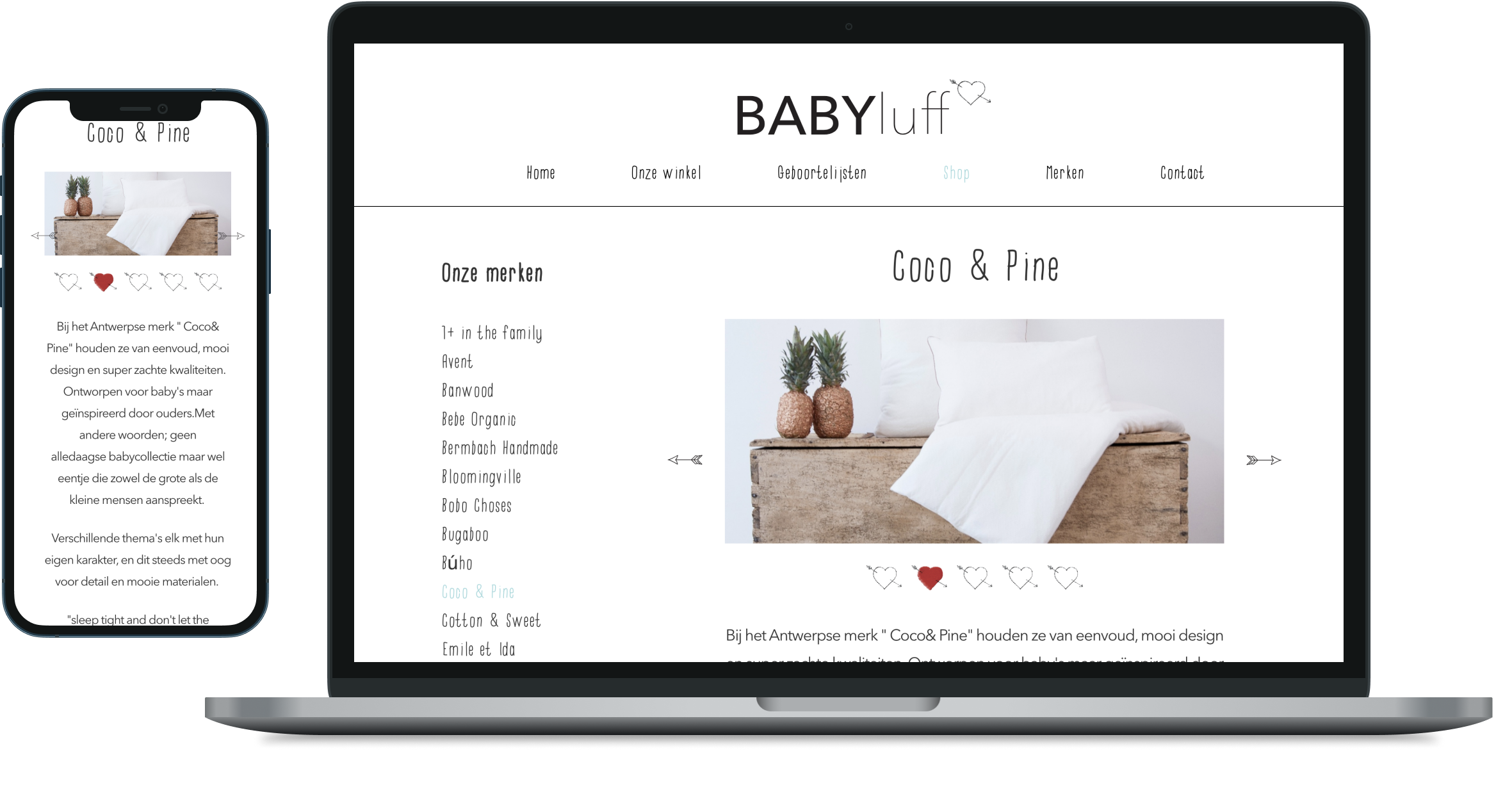 Babyluff Responsieve website