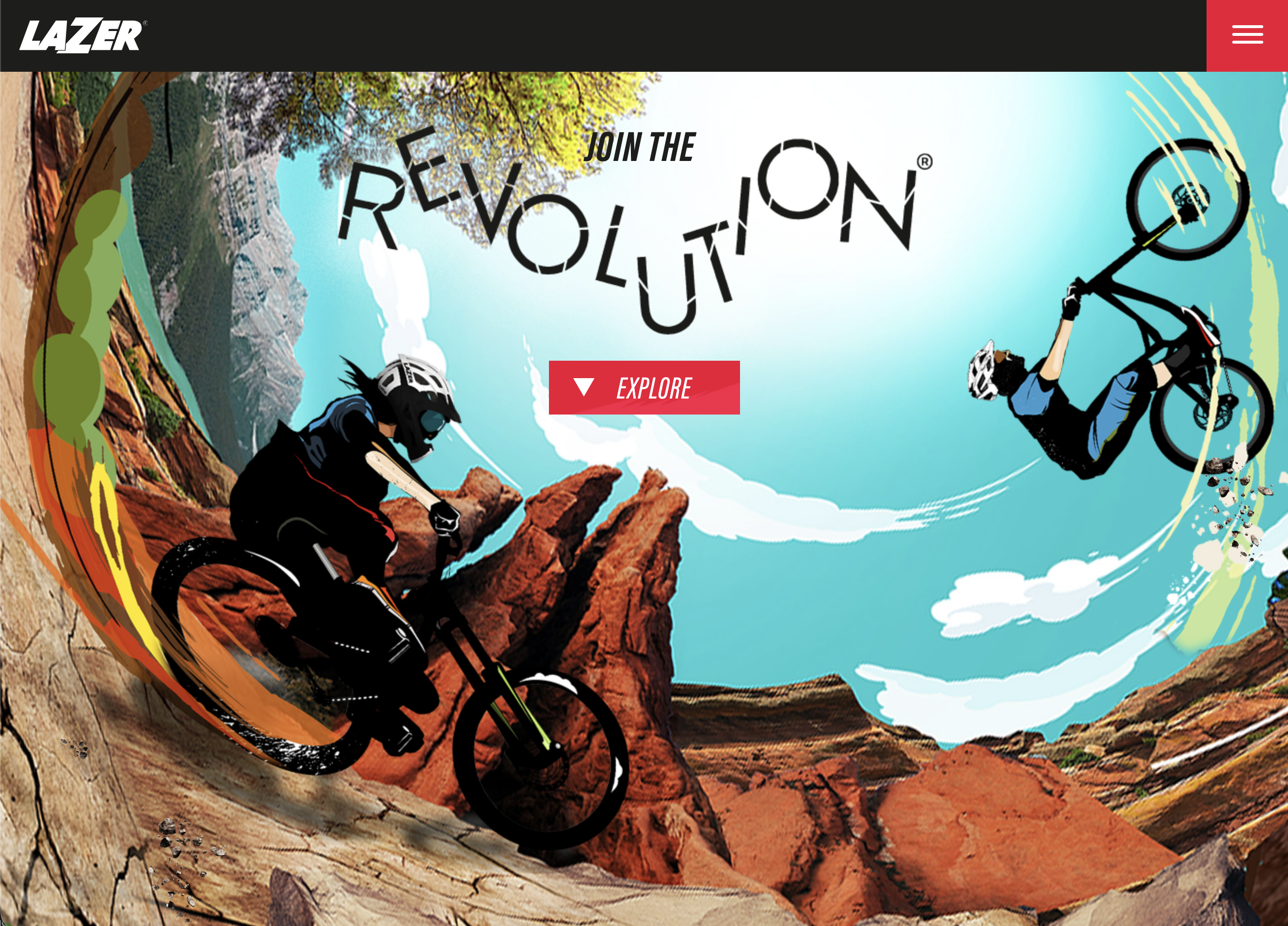 Lazer Revolution helmet interactive microsite showcasing scroll-driven animations