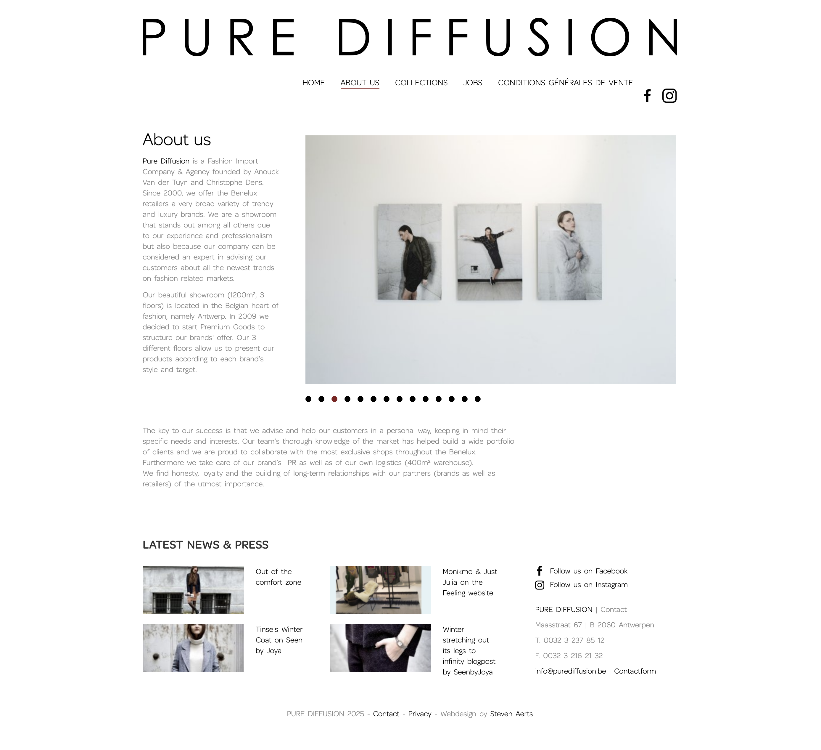 Pure Diffusion - Weergave van de mode import bedrijfswebsite